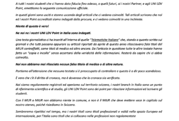 unitlematica leonardo da vinci validita del titolo comunicato ufficiale